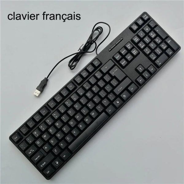 Spanish French  Russian Arabic Letter keycaps Keyboard Gaming Keyboard Usb Wired 104 Keys  For Computer - Image 7