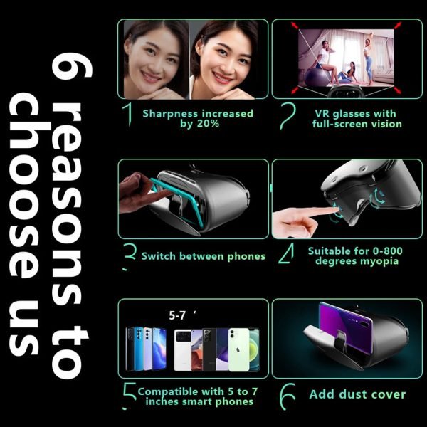 VRG Pro X7 VR Headset VR Goggles Headset With Adjustable High-Definition Lens 3D Experience For 5-7 Inches Smart Phones - Image 3