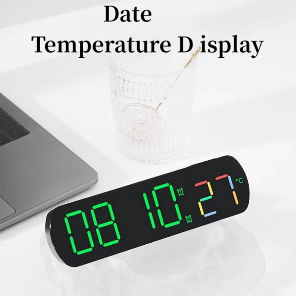 Voice Control Digital Alarm Clock TEMP Date Timer Coutdown Night Mode Type-C USB 12/24H Anti-disturb Funtion 2 Alarms LED Clock - Image 4