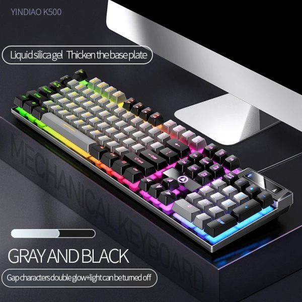 YINDIAO Keyboard Gaming Wired Laptop Desktops PC Computer Office Accessories Low Profile Gamer Keyboards With Numpad - Image 12